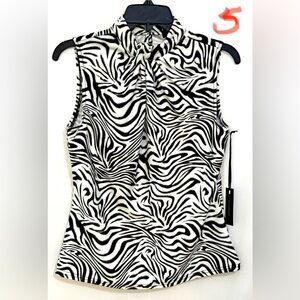 Black and White Fitted Graphic Button Down Shirt